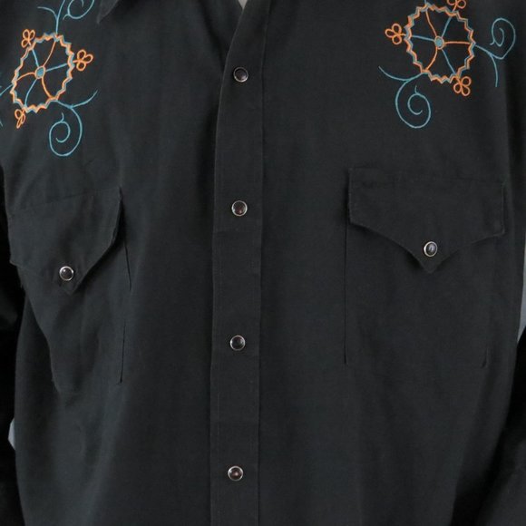 Vintage Western Shirt - Wagon Wheel Design by MWG - Men's 2XL - Picture 3 of 11